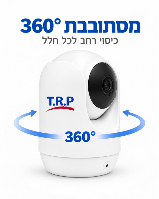 מצלמת אבטחה פנימית WiFi מסתובבת 360°