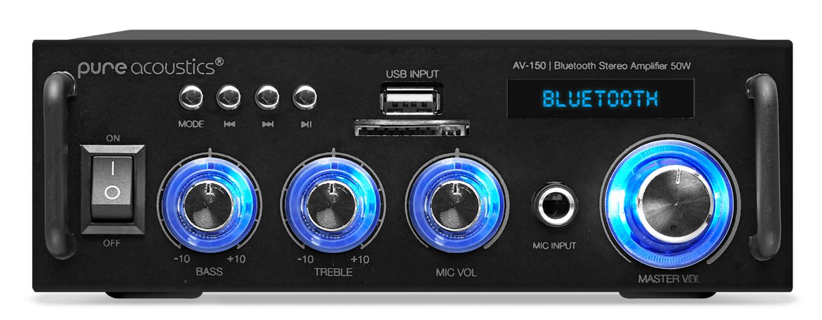 av 150 pure acoustics Bluetooth Stereo Amplifier front XL sec 4 min e1694333108338