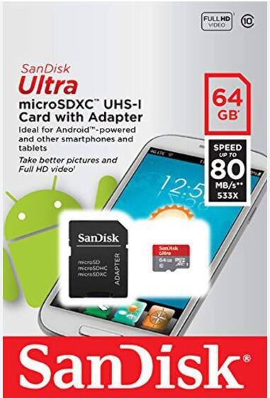 כרטיס זיכרון 64 ג'יגה SanDisk