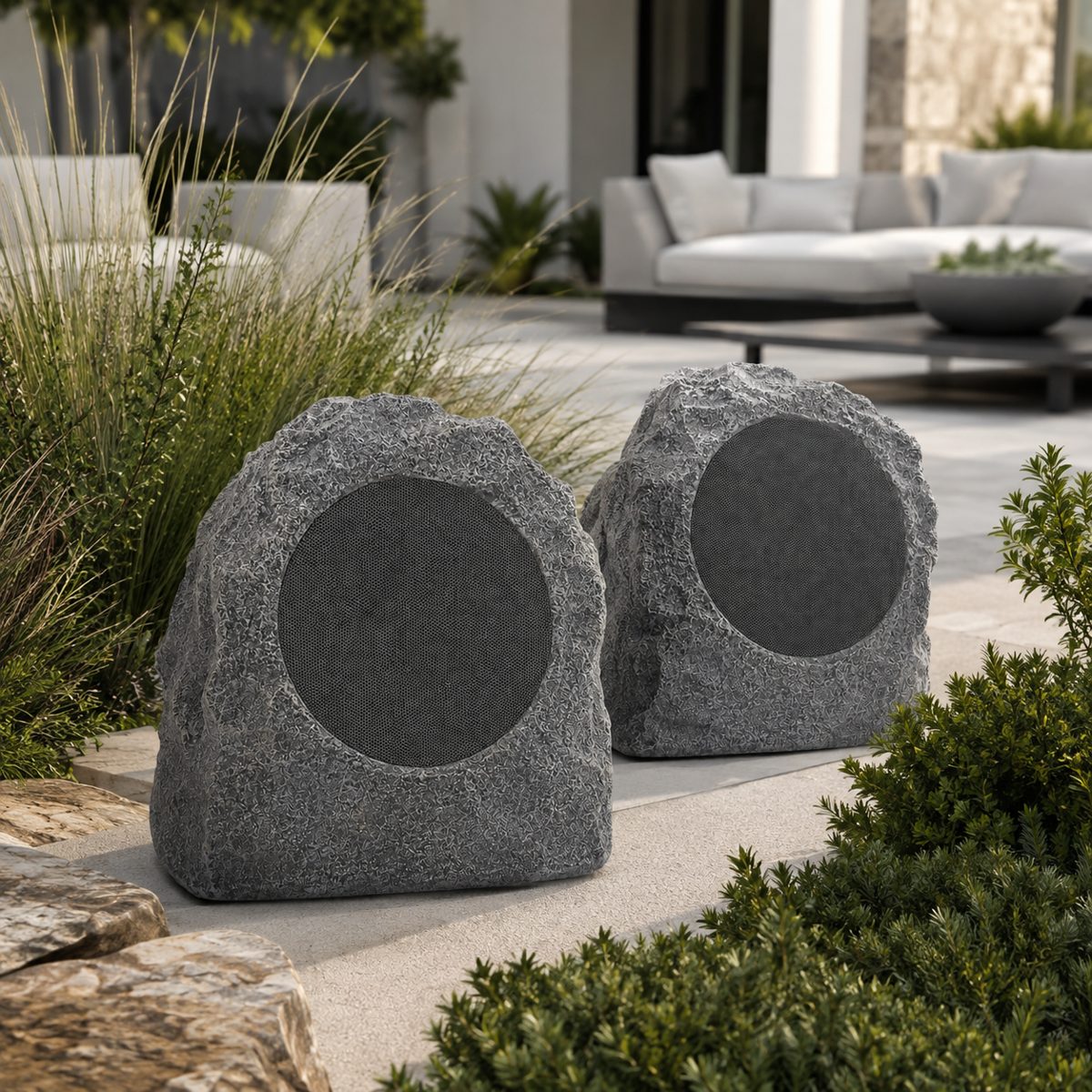 זוג רמקולי סלע מוגברים Bluetooth DLX MAGIX STONE-8 BT לגינה