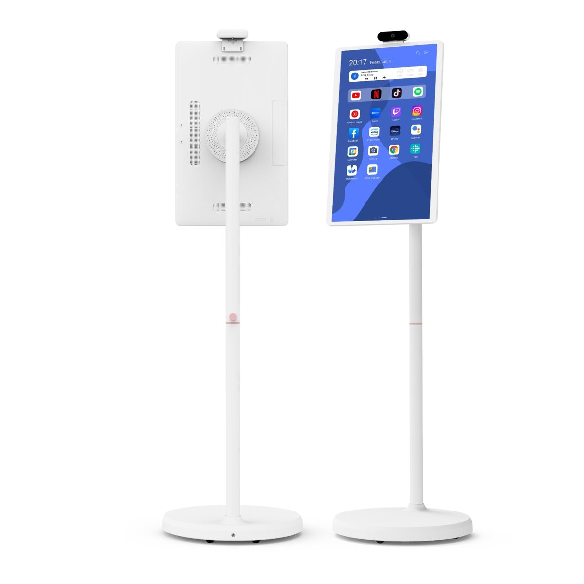 מסך חכם נייד עם גלגלים על סוללה עם מערכת הפעלה Android