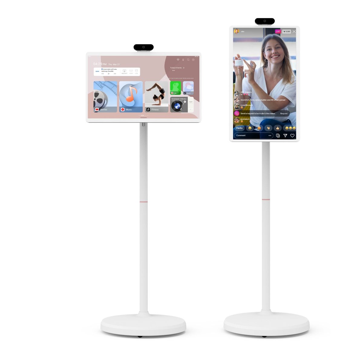 מסך חכם נייד עם גלגלים על סוללה עם מערכת הפעלה Android